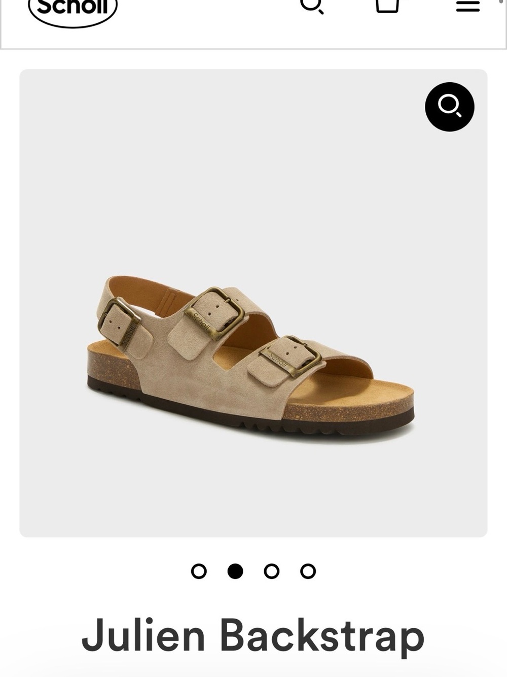 Scholl Two-Strap Suede Buckle Sandals - Beige